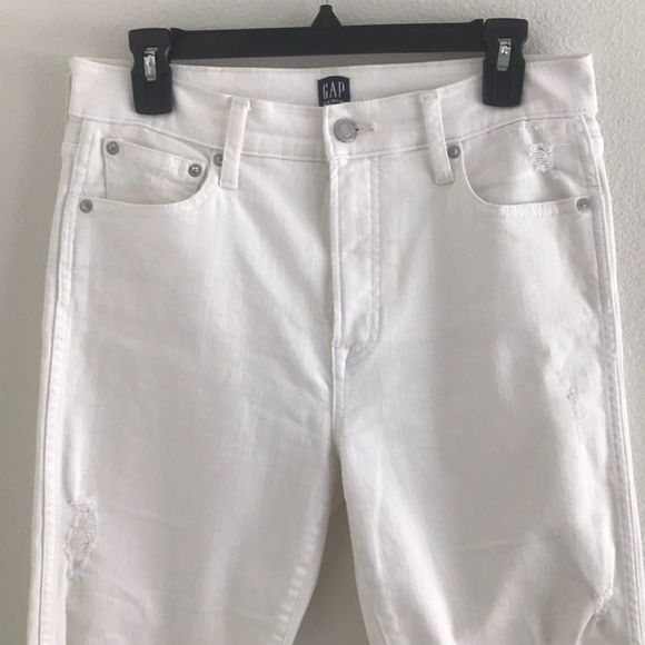 Gap Slim Straight Distressed Jeans White Size 29 - Picture 2 of 12